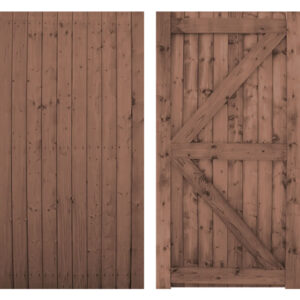 3' wide x 6' high Woodford Tongue & Groove Gate - Pressure Treated Brown - Front and back