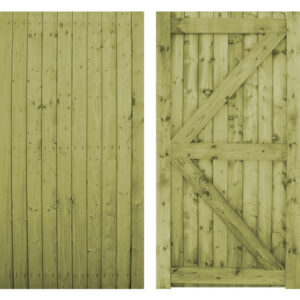 3' wide x 6' high Woodford Tongue & Groove Gate – Pressure Treated Green - Front and back