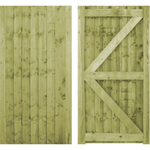 3' wide x 6' high framed Woodford Closeboard Gate - Pressure Treated Green - Front and back