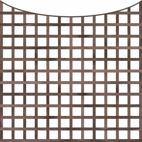 6ft Wide Bow Top Square Trellis – Brown