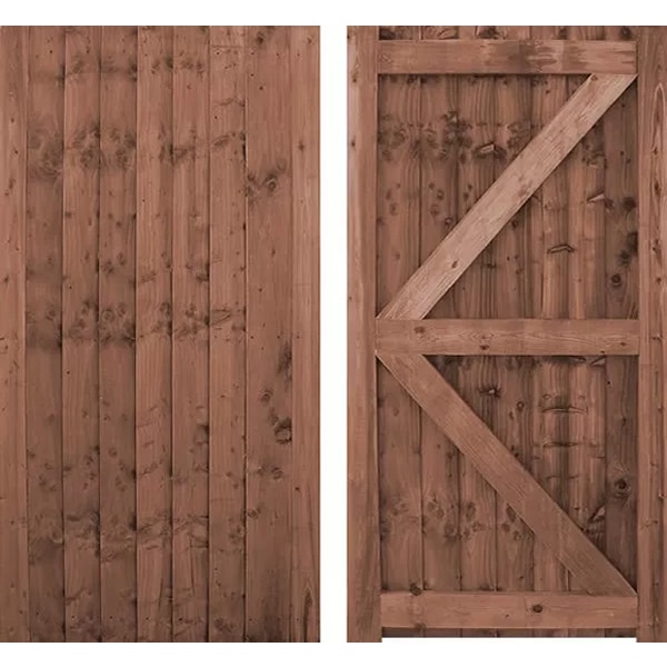 6′ high Framed Woodford Closeboard Gate – Pressure treated Brown