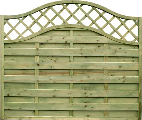 1.8m wide Omega Panel with Lattice Top – Pressure Treated Green