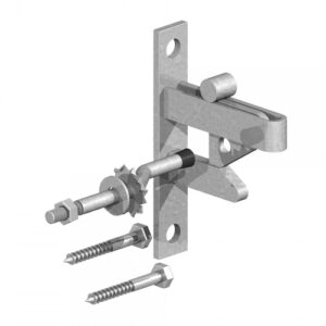 Silver Self Locking Gate Catch Kit