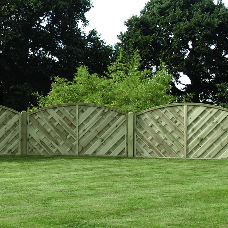1.8m wide V Arched Panel – Pressure Treated Green
