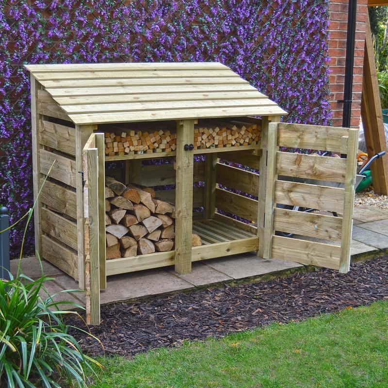 4ft Green Cottesmore Log Store