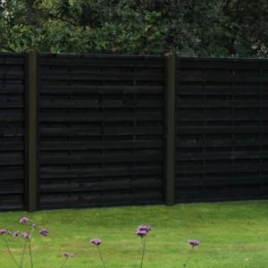 Black Square Horizontal Fence Panel - SH180B