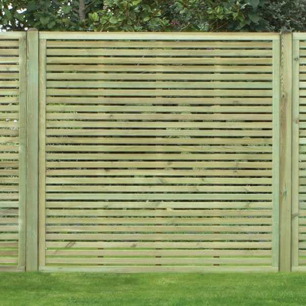 1.8m wide Slatted Fence Panel – Tanalised
