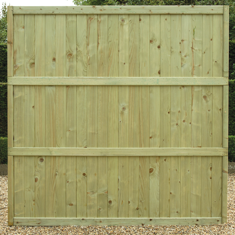 1.8m wide Tongue & Groove Flat Top Fence Panel – Tanalised