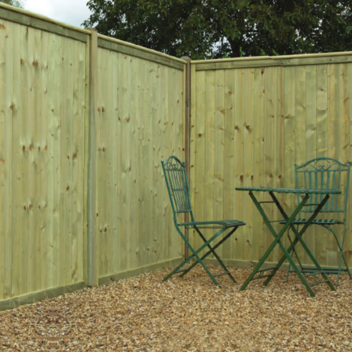 1.8m wide Tongue & Groove Flat Top Fence Panel – Tanalised