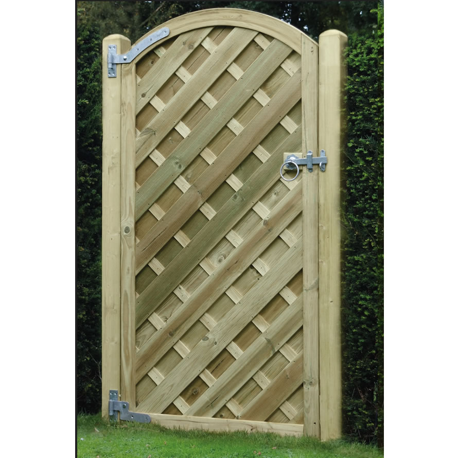 0.90m wide x 1.80m high V Arched Gate – Pressure Treated Green