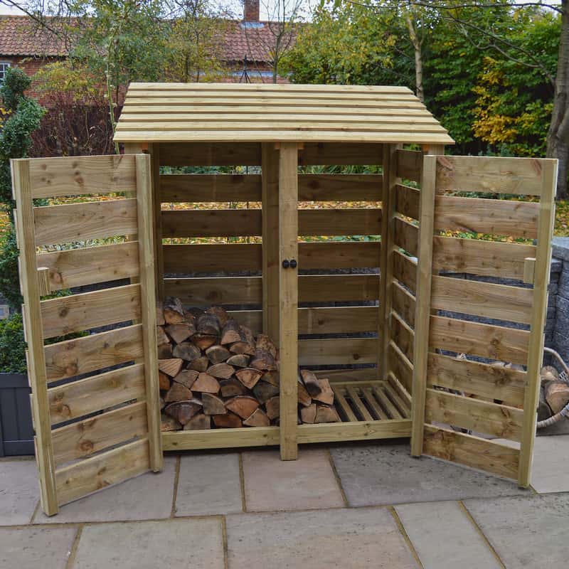 6ft Green Cottesmore Log Store